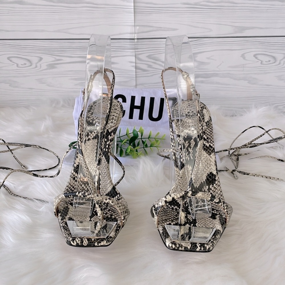 SCHUTZ‎ “Vikki” Snakeskin Strappy Heels - Picture 6 of 12